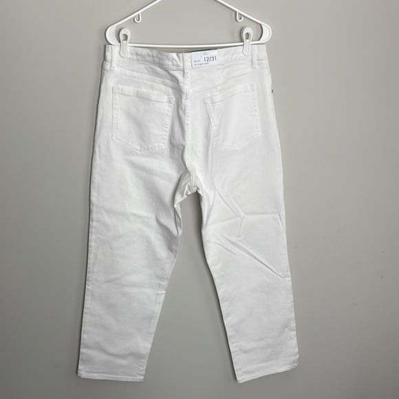 Ella Moss White High Rise Slim Straight Ankle Jean-Size 12 - Picture 2 of 15